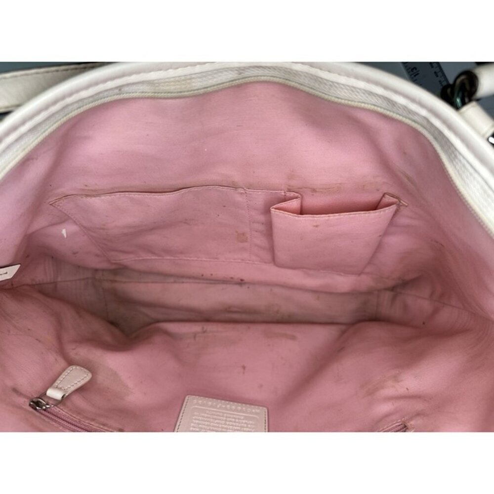 Coach Leather Two Tone Handbag/Purse Turn Lock Pink No Tag - Picture 6 of 10